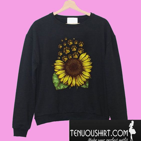 Sunflower Dog Paw Sweatshirt - tenuoushirt