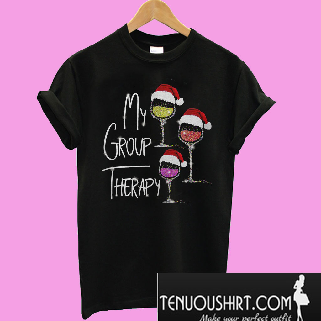 shirt with wine glass and santa hat