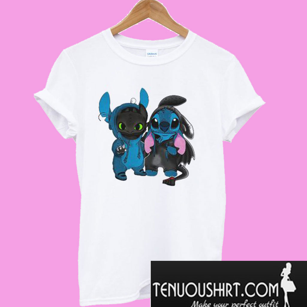 Baby Toothless and baby Stitch T-Shirt