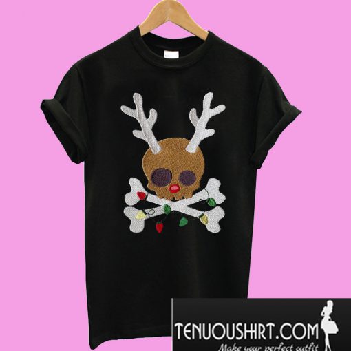 Skull reindeer Jolly Roger T-Shirt