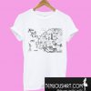 New York City Map Illustration and Wall Decal T-Shirt
