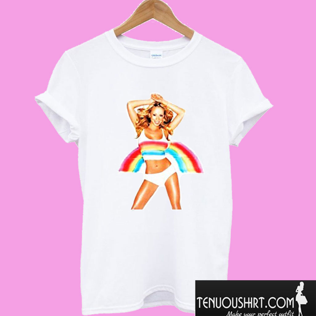 mariah carey t shirt rainbow