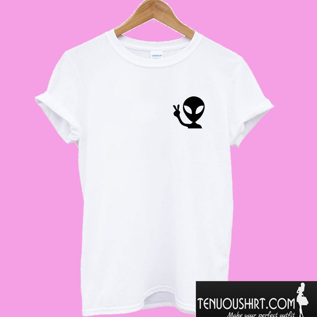 alien peace sign shirt