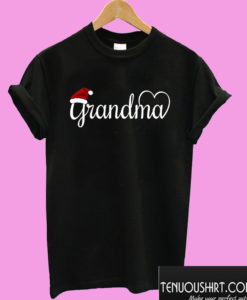 Grandma Santa Hat Christmas T shirt