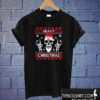 Heavy Christmas Devil Horns Skull Santa Hat T shirt