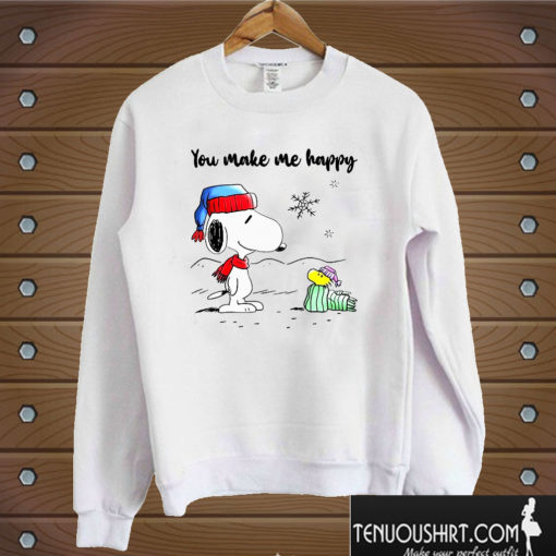 You Make Me Happy Snoopy And Woodstock Christmas Sweatshirt