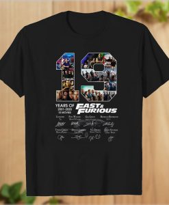 19-Years-of-Fast-and-Furious-2001-2020-10-Movies-Signature-T-Shirt THD